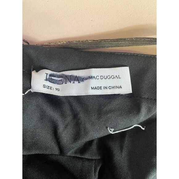 Leena for Mac Duggal Women's Gold Long Sleeve Sequined Gown/Dress Size 16 - Picture 15 of 16